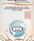 Fast Manganese Water Test Strips Kit 12 Tests For Groundwater Analysis packaging with water splash design and QR code.