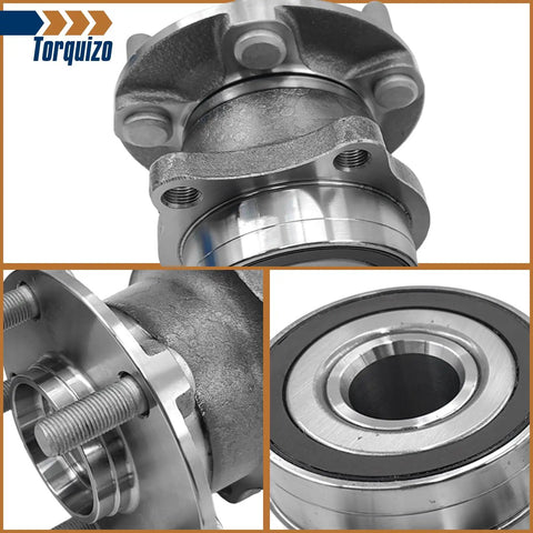 Heavy Duty Rear Wheel Bearing Hub Assembly 5 Lug 2 Pack Precision Replacement For 2008 2020 Subaru Outback detailed view with bearings.