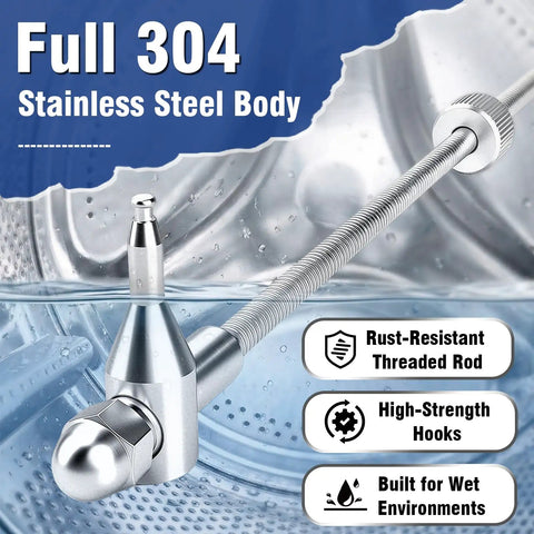 Built Like A Tank 304 Stainless Steel Washer Spring Removal Tool For Front Load Washing Machine Boot Gasket Replacement No Sweat Design With Serious Grip And Zero Fuss For Fast Fixes in a wet environment.