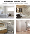 Heavy Duty Glass Shower Hinges Two Pack 180 Degree Turn For Frameless Bathroom Doors shown in various bathroom settings.
