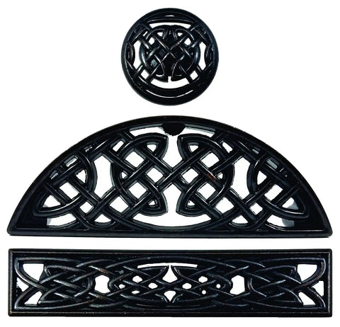 Set Of 6 Vintage Celtic Bin Pulls And Knobs With A Darn Good Oil Rubbed Bronze Finish Compact Drawer Handles For Kitchen Cabinets Furniture Fix Ups And Classic Decor Features 1 Inch Screws And One Three Eighths Inch Diameter For Quick Install On Any, showcasing intricate designs.
