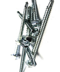 8000-Piece Zinc Hex Head Self-Drilling Sheet Metal Screws Set, 8x1 Inch Unslotted Drive, shown in close-up view