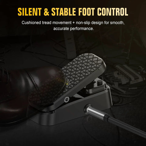 Dual Function Volume And Expression Gig Ready Pedal For Electric Guitar With Passive Foot Controller in use on stage setup