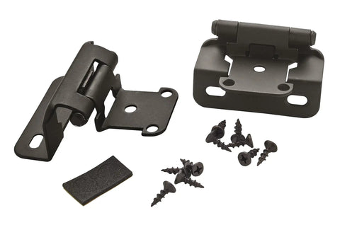 Premium Matte Black Partial Wrap Cabinet Hinges One Pair Featuring A Rock Solid Half Inch Overlay Fit That Slaps Onto Kitchen Doors And Totally Transforms Your Home Project Game Today, including screws and bumpers.