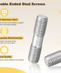 Premium Double End Threaded Stud Screws For Heavy Duty Electrical Appliances And Industrial Lamp Assembly in 304 stainless steel.
