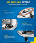 Detailed view of the Rear Wheel Hub Bearing Assembly with ABS for Honda Accord and Acura TLX, highlighting seal, bearing, and studs