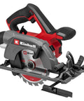 Beefed Up Cordless Circular Saw With 150 Millimeter Blade And Forty Nine Millimeter Cut Depth, compact design, easy angle settings.