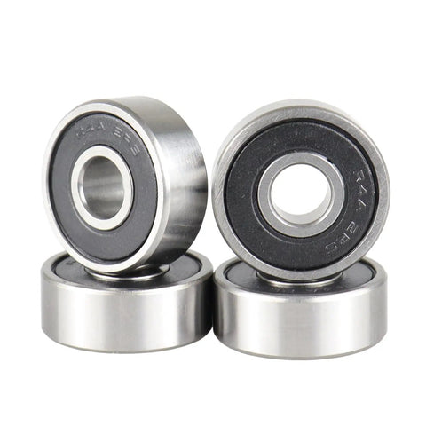 10 Pack R4A Miniature Ball Bearings Double Rubber Seal ABEC Fast Spin Z3 Precision Hardware for Power Tools and Household Motors angled view