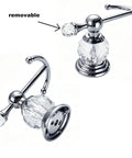 Heavy Duty Polished Chrome Crystal Wall Hook Top Shelf Bathroom Robe Hanger Straight Up Classy Silver Coat Rack Waterproof Design Works Wonders In Any Home Space with removable crystal detail.