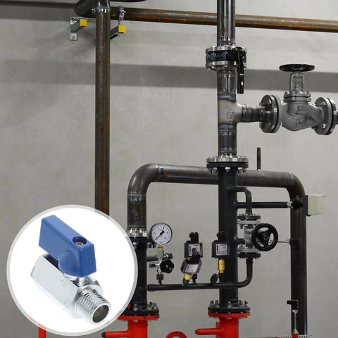 Crush Your Projects With This Rock Solid 1/4 Inch Brass Mini Ball Valve Featuring Tight Female To Male NPT Threaded Ends For Pneumatic Plumbing And Garden Use No Sweat Leaks Just Pure Performance Boosts Today in a plumbing system.