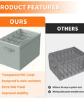 Image comparing Four Pack Gray Closet Organizers And Storage Bins Heavy Duty fabric bins, showing features and stability improvements.