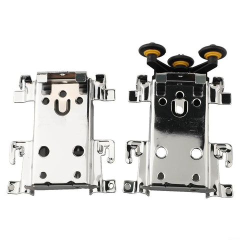Smooth Gliding Sliding Door Pulley Roller For Old Wooden Doors And Wardrobes With Durable Nylon Wheel Iron Shell Heavy Duty Track Hardware No Sweat Setup showing chrome metal brackets and nylon wheels.