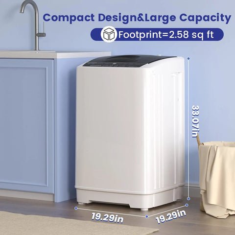 No Sweat Laundry Days With This Compact Portable Washing Machine Ideal For Dorm Rooms And Small Apartments showing dimensions and design.