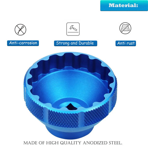 16 Notch Bottom Bracket Tool For BBT 69.2 Compatibility Centerlock Rotor Tool 44mm Outer Diameter CNC Aluminum Anodized Blue