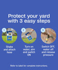 Three steps showing how to use Yard Spray That Kills Fleas Ticks Mosquitoes And Ants Up To 5000 Sq Ft With 32 Fluid Ounces Easy To Use Outdoor Pest Control For Lawns And Patios Easy To Apply From Hose End Or Sprayer For Quick Outdoor Pest Protection
