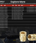 1/4-20 Heat Set Threaded Inserts For 3D Printing, 60 Pieces Brass Knurled Nuts, 1/4-20x5x8 Heat Set Inserts For Plastic Parts