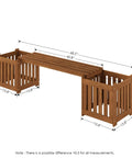 Two In One Planter Bench Set With Premium Hardwood Planters Outdoor Garden Bench For Patio Porch Balcony Or Backyard Two 15.8 Inch Square Boxes Connected By A 40.5 Inch Seat Create A Space Saving Versatile Floral Display with measurements.