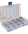 Hefty 304 Stainless Steel Hex Socket Cap Screw Nut Kit With Internal Hex Drive To Resist Stripping For Electronics And Precision Instruments, 520 pieces in storage box.