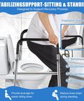 Built Tough Adjustable Toilet Safety Rails For Elders And Heavy Duty Bathroom Grab Bars With Solid Grip Handles, user holding rail.