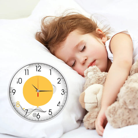 Sleeping child with stuffed bear next to clock from Seven High Torque Quartz Clock Movements Replacement Kit With Ten Pairs Of Hands