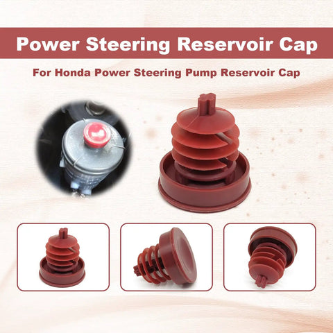 Red Power Steering Pump Reservoir Cap Plug Cover Rugged Abs Build Zero Headache Swap For Honda Odyssey Pilot And Acura Models Pack Of Two Durable Leak Resistant Finish. Close-up view of cap in multiple angles.