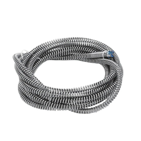 Heavy Duty Alloy Steel Drain Snake With Drill Attachment For Kitchen Sink And Bathroom Clogs Using Flexible Pipe Cleaner, 3m long flexible shaft.