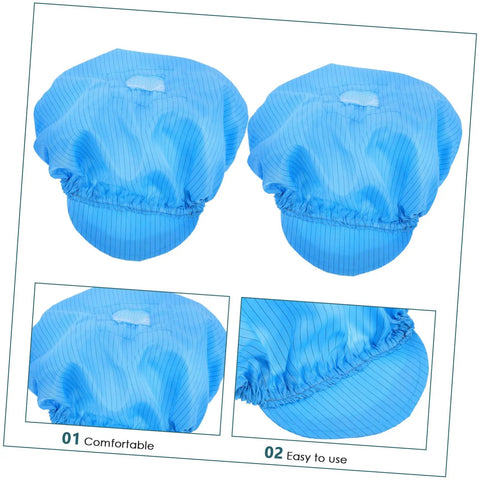Blue Anti Static Work Caps 5 Pack Breathable Polyester Mesh Hat Lightweight Dustproof Headwear For Industrial Floors And Kitchen Shifts No Sweat Design For The Daily Grind, featuring a comfortable mesh design.
