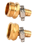 Brass Garden Hose Connector Repair Kit With Stainless Clamp Fits One Half Inch Water Hose Fitting Barb To Three Quarter Inch GHT