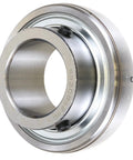 Tough As Nails Stainless Steel Adapter Bearing With Set Screw Lock Relubricatable Spherical Outer Ring and Extended Seals, close-up view.