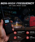 Hand holding device near 60Amp Non HF Plasma Cutter Dual Voltage 110V 220V With Large LED Display 4 In 1 Cutting Modes