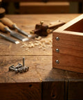 Top Shelf Grade A 304 Stainless Steel Button Head Phillips Machine Screws M2.5 X 8MM 100 Piece Bulk Box on workbench.