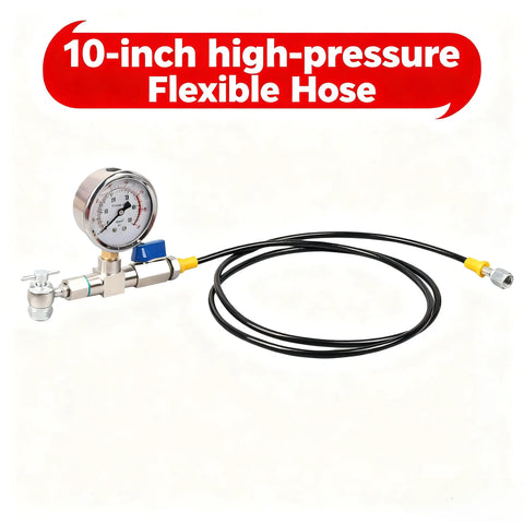 10-inch hose and gauge from the Slam Into Action With This Badass Nitrogen Shock Fill Kit for smooth rides