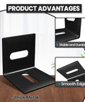 Built Like A Tank Adjustable Corner Brackets 24 Pack Heavy Duty Steel Furniture Hardware Rust Proof Black Finish showing thick metal and smooth edge.