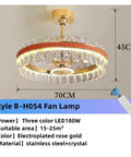 Level Up Your Room Flow With This Modern Led Crystal Ceiling Fan Light Featuring Three Color Temperature Control Perfect For Living Room Bedroom Or Restaurant Setup Boasts Sleek Art Deco Design And Effortless Luxe Vibes That Truly Deliver, showcasing electroplated rose gold and crystal elements.