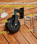 8 Inch Heavy Duty Fence Gate Wheels 660 Lbs Capacity Built Like A Tank With Spring Cushioned Casters installation kit with wheel and tools