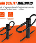 Galvanized steel hardware for PortaWrap Eye Sling And Whoopie Sling Set, waterproof and corrosion-resistant, black metal components.