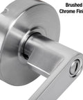 Privacy Door Lock With Lever Handle For Commercial Interiors Brushed Chrome Finish close-up