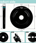 Heavy Duty Gas Cap Adapter For Evap Smoke Machine Leak Tester, aluminum alloy build, detailed dimensions shown.