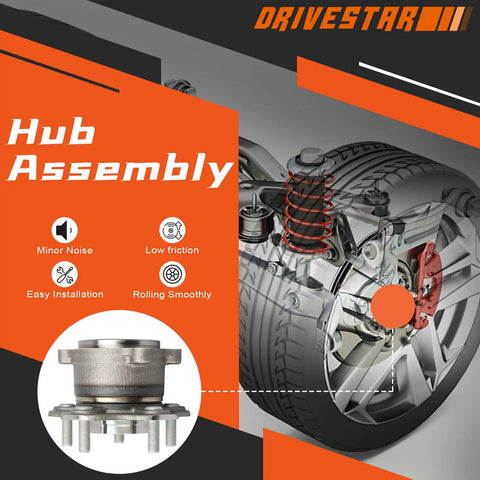 Heavy Duty Rear Wheel Hub And Bearing Assembly Direct Swap For Infiniti JX35 QX60 Nissan Altima Maxima Murano Pathfinder Mitsubishi RVR Zero Hassle Rig Fix close-up view of hub assembly with installation features
