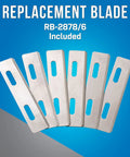 Replacement blades for JIC-4366 Fiber Optic Cable Jacket Slit And Ring Tool displayed on blue background