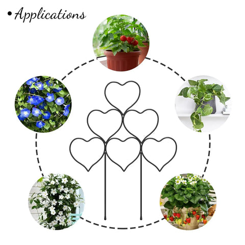 Stackable Metal Garden Trellis Set for Indoor and Outdoor Climbing Plants Dope 3 Pack Plant Support surrounded by various plant images
