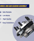 Top Shelf Front Wheel Bearing And Hub Assembly 515064 Built Tough Direct Replacement for Nissan with secure mounting bolts.