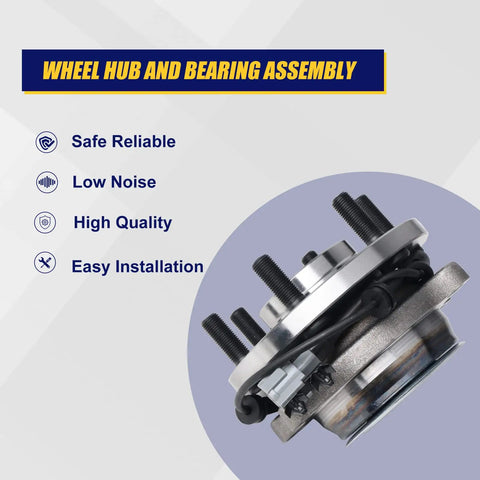 Top Shelf Front Wheel Bearing And Hub Assembly 515064 Built Tough Direct Replacement for Nissan with secure mounting bolts.
