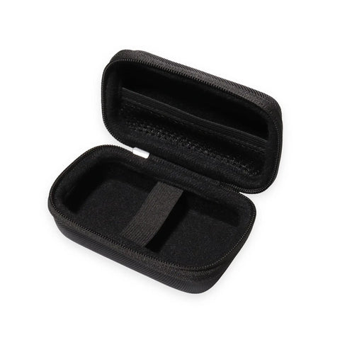 Ultra Tough Carrying Case For Apexforge Laser Measure Pro And Magic D50 Nano Bluetooth with zipper, black semi-hard shell, compact size for storage.