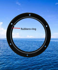 Rock Solid Two Pack Black 4 Inch Round Non Slip Marine Deck Hatch With Detachable Cover and Top Shelf Rubber Seal For Yachts Boats Kayaks And Rv Uv Resistant Abs with rubbero-ring visible.