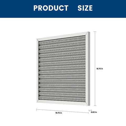 Diagram of 20x20x1 HVAC Furnace Air Filter Washable And Reusable Lasts A Lifetime MERV 8 showing dimensions and structure.