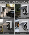 Hella Durable Universal Outdoor EV Charger Cover With All Season Weatherproof Magnetic Protector For Electric Vehicle Plug In Rain Snow Weather Housing Guard in various weather protection scenarios.