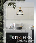 Farmhouse Walnut Wood Pendant Light With Black Glass Shade Adjustable Length Dimmable Industrial Kitchen Island Lighting Modern Rustic Pendant Fixture For Dining Room Vibe.