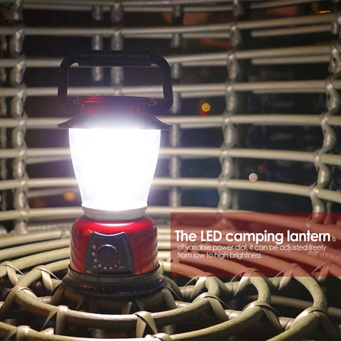 Battery Powered LED Lantern With Variable Power For Camping Dimmable COB LED Light For Hiking Fishing And Emergency Use Red 2 Pack