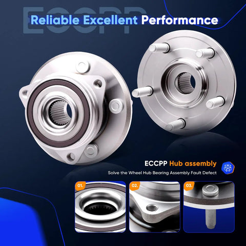 Heavy Duty 513324 Wheel Hub Bearing Kit 2 Pack For Jeep Grand Cherokee, showcasing two hub assemblies for easy installation.